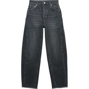 Mint Velvet Washed Black Tapered Barrel Jeans